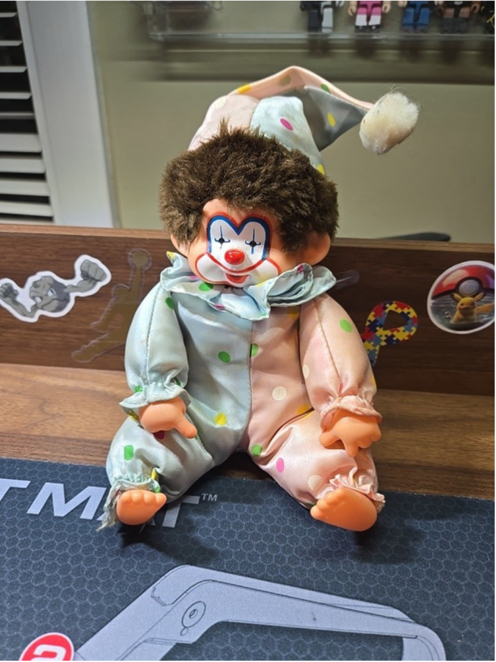 Rare 1983 Corky The Clown Monchichi Thumbsucker 7.5" Doll Ceppiratti Vtg Plush